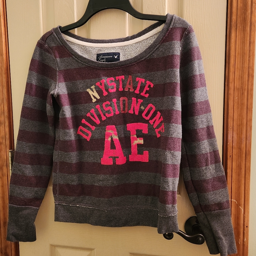 American Eagle Outfitters striped Collegiate Sweatshirt NY STATE size XS